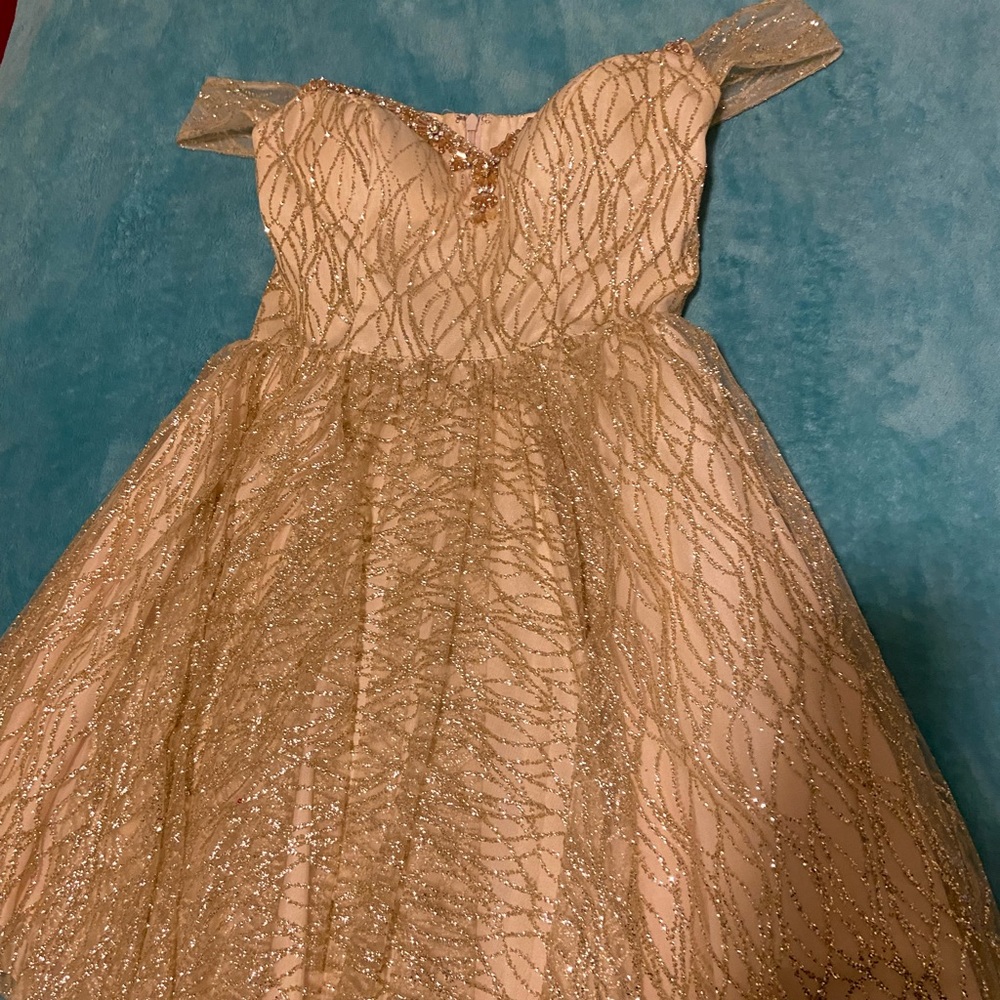 gold short elegant dress